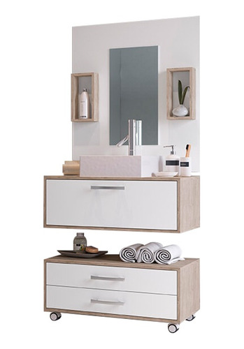 Mueble Baño Class De 80cm Pileta+espejo Premium La Tentación