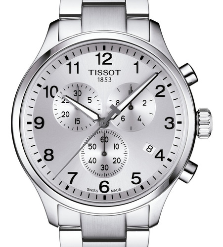 Reloj Hombre Tissot Chrono Xl Classic Carátula Plateada