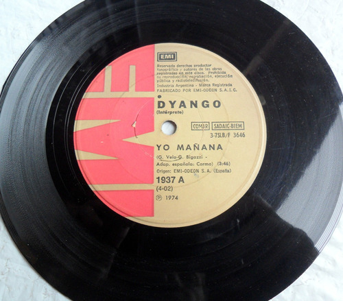 Dyango - Yo Mañana / Cuando Me Duermo (1974) Simple Vg+