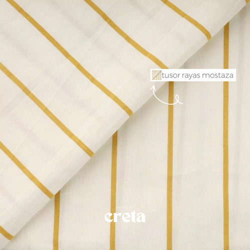 Pack X2 - Fundas Almohadon Tusor 50x70 (varios Colores) Rayado Mostaza Funda Tusor