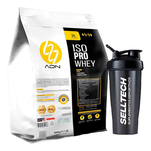 Proteína Adn Iso Pro Whey 5kg Chocolate + Shaker