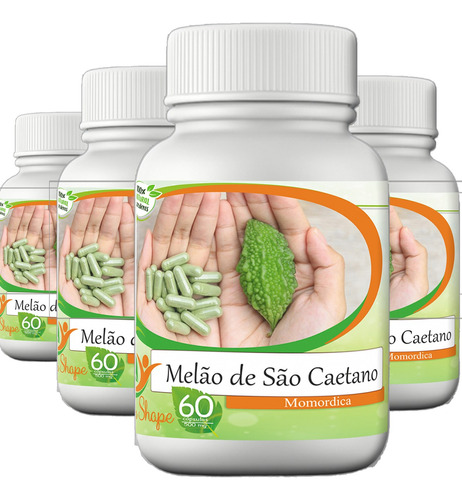 (melão Amargo Combo 4 Potes Fruto Da Cobra 100%natural