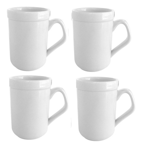 Set X4 Jarro Cafe Jarrito Porcelana Oxford 180ml Blanco