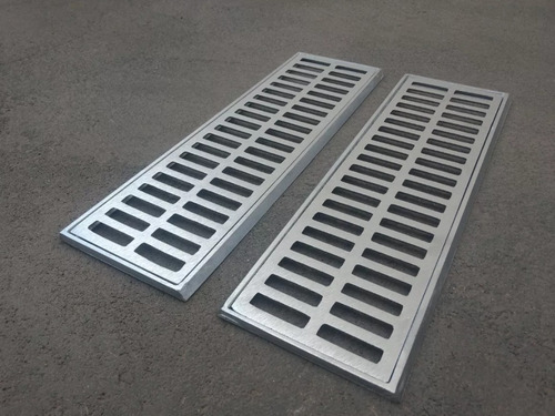 Ralo Linear 15x100cm Grelha Aluminio Coleta Agua Pluvial