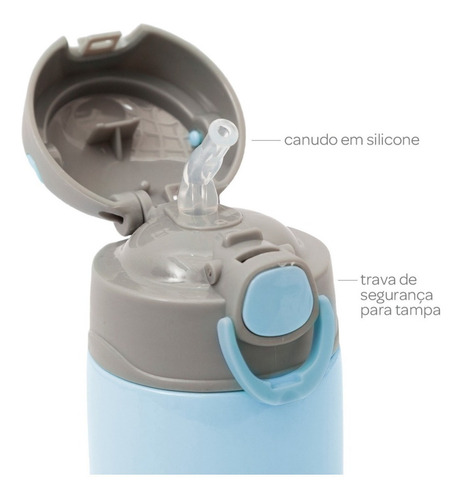 Imagem 3 de 9 de Kit Garrafa Infantil Água +pote Térmico Papinha Passeio Buba