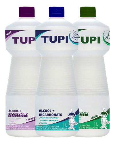 Álcool Bicarbonato 1l Limpeza Eficiente Fragrância Tupi Full Fragrância Lavanda