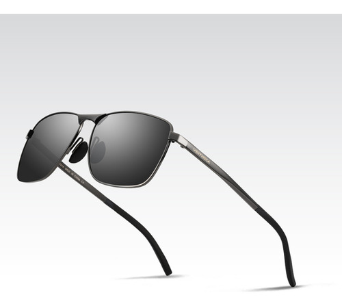 Montura Dorada Con Lentes Grises Sin Logotipo Para Hombre Po