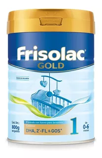 Leche de fórmula en polvo Frisolac Gold 1 New Begginnings en lata de 800g - 0 a 6 meses