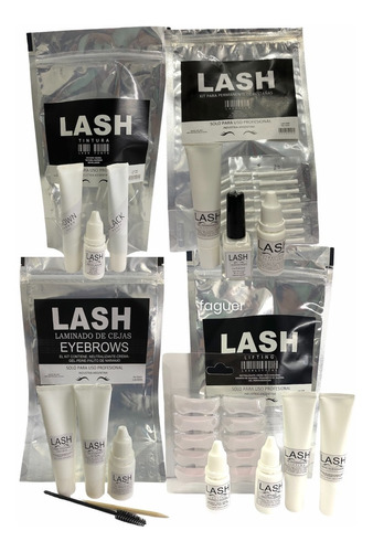 Kit X4 Laminado Cejas + Tintura + Permanente + Lifting Lash