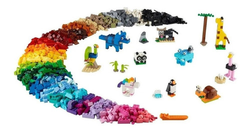 Bloques para armar Lego Classic Bricks and animals 1500 piezas  en  caja