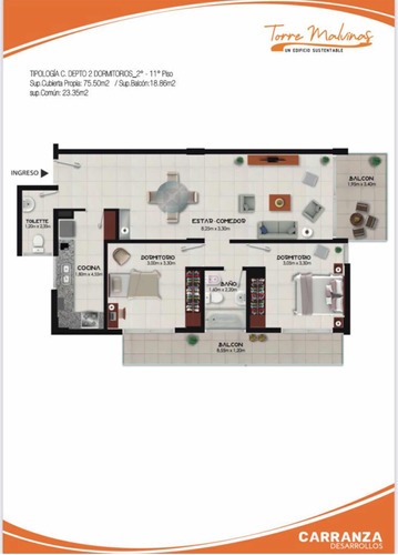 Departamento De 3 Ambientes Con Cochera