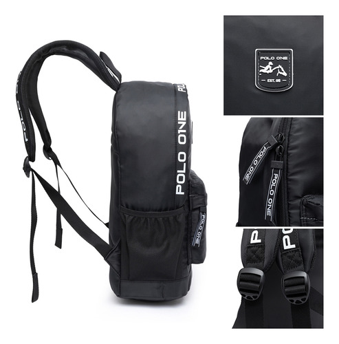 Mochila Bolsa Notebook Impermeável Resistente Escolar Viagem Cor Preto Desenho Do Tecido Lisa