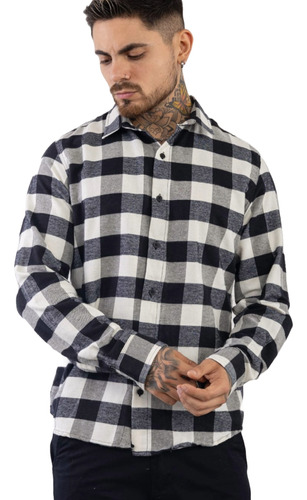 Camisa De Hombre Cuadros  Leñadora Viyela Abrigada Invierno 