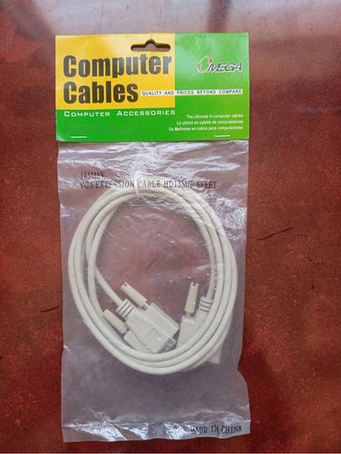 Cable Vga Macho Hembra Extension 1,5m Monitor Computadora Pc