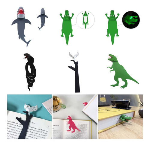 Marcador 3d Con Clip Para Libros, Material Escolar, Cocodril