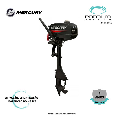 Motor De Popa Mercury 3.3, 2 Tempos Poddium Náutica