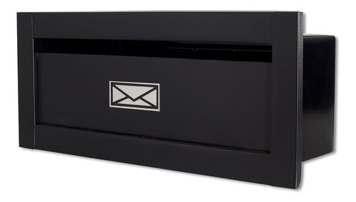 Caixa Correio Carta Linear Preta + Visor Água E Luz