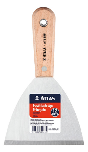 Espatula De Aço Reforçado Com Cabo De Madeira 12 Cm - Atlas