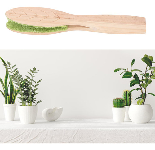 Cepillo Limpiador De Hojas De Plantas Con Mango De Madera