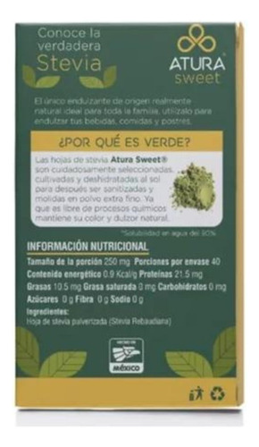 Stevia Polvo Premium Caja 40 Sobres Atura Sweet 3 Pack