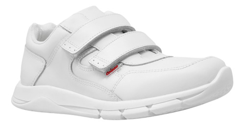 Tenis Blancos Escolares Con Velcro Zapatos Niñas Coloso 6700