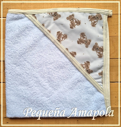 Pack X2 - Toallon Para Bebe Con Capucha - Excelente Calidad Blanco