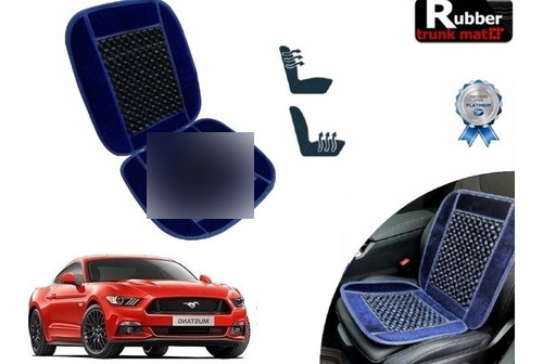 Cubre Respaldo Azul Asiento Bolitas Mustang Gt V8 2017