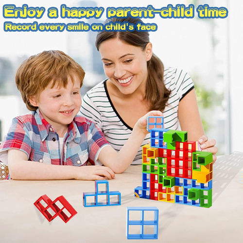 Homelam Tetra Tower Apiling Blocks Balance Game - 48 Pcs Tet