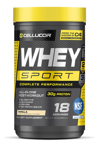Cellucor Whey Sport Protein Powder Vanilla | Bebida De Recup