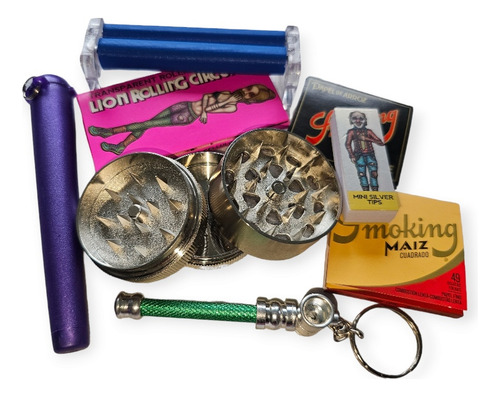 Picador Metal 3 Partes Pipa Llavero Kit Ocb Lion Rolling Ocb