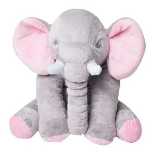 Almofada Elefante Pelúcia 62cm Travesseiro Para Bebê Dormir