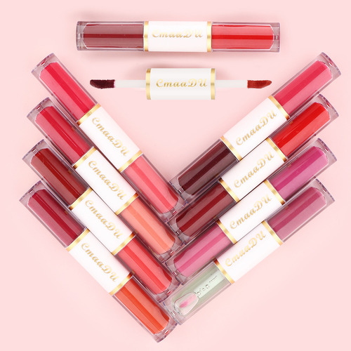 Hs Paquete De 8pcs Labiales De Larga Duración De Doble Punta