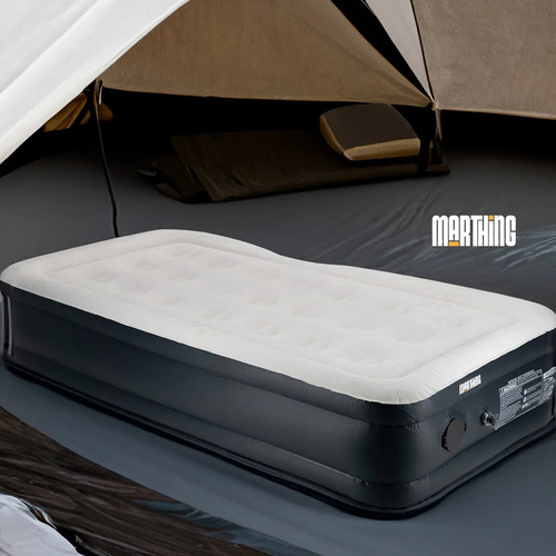 Colchon Inflable Individual Bomba Electrica Cama Inflable Beige