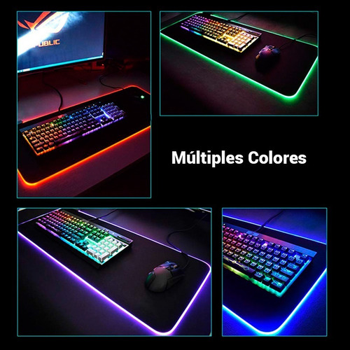 Imagen 6 de 8 de Mouse Pad Gamer Kolke Spark 90x40cm Rgb Bordes Cosidos Pc
