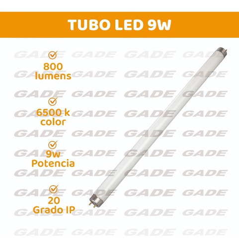 Imagen 2 de 8 de Pack X 25 Tubo Led 9w Jieli Blanco Frio = 18w 60cm