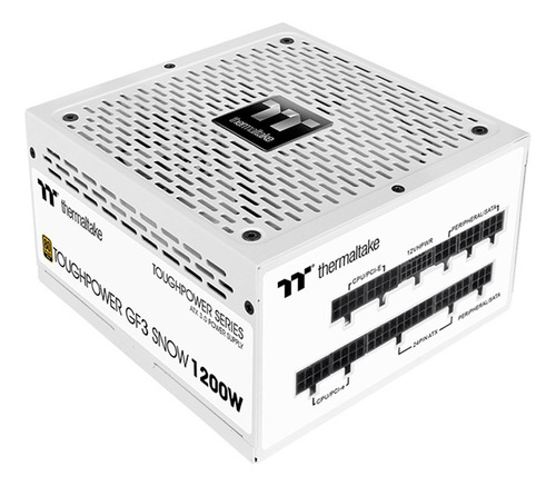 Fuente de alimentación Thermaltake Toughpower Gf3 PCI-e 5.0 1200 W 80 Plus, color blanco dorado, 110 V/220 V