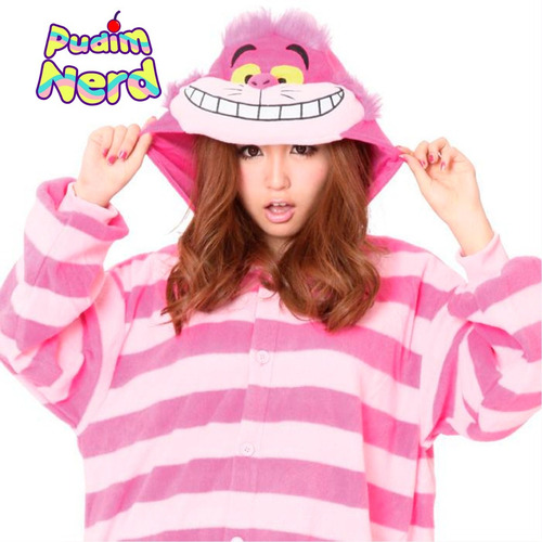 Gato Alice Cheshire Pijama Kigurumi - Pronta Entrega