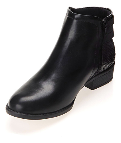 Bota Casual Feminina Ankle Preta Com Tiras Modare