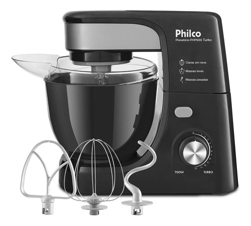 Batedeira Planetária Philco Php500p Turbo 700w Preto 220v