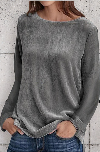 Blusa Feminina De Manga Comprida Com Costura Xadrez 785