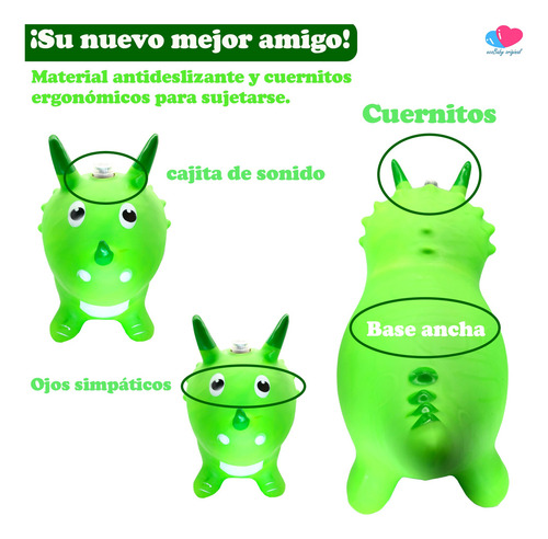 Montable Brincolin Inflable Para Niños Dinosaurio Verde
