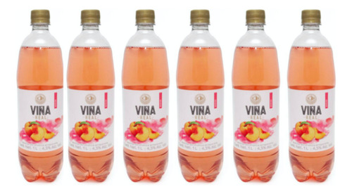 Pack De 6 Cooler Viña Real Durazno 1 L