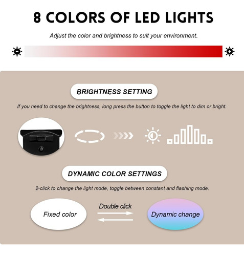 Lámpara Led Usb Con 8 Colores Ajustables Para Teclado