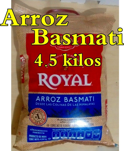 Arroz Basmati Royal Sin Gluten Premium Desde Himalaya 4.5 Kg