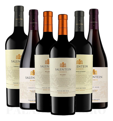 Combo Vinos Salentein Reserva 750cc Caja X6 Paladar Negro