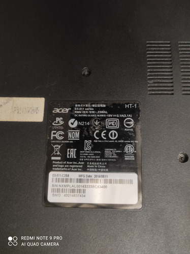 Laptop Acer Aspire E 15 E5-511 15.6 Intel N2840 Piezas (Usado)