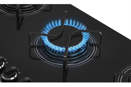 Cooktop Itatiaia 5 Bocas Mega Chama Mesa Vidro Preto Bivolt