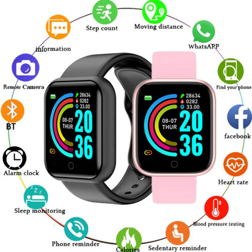 Reloj Inteligente Bluetooth Resistente Al Agua Bu Negro Caoutchouc Negro Negro