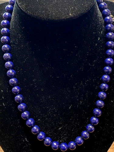 Collar Luli Piedra Naturales Lapis Lazuli Oscuro Azul Bonito