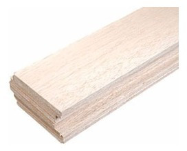 Imagen 2 de 3 de Madera Balsa Plancha 90x8 Cm 1 Mm